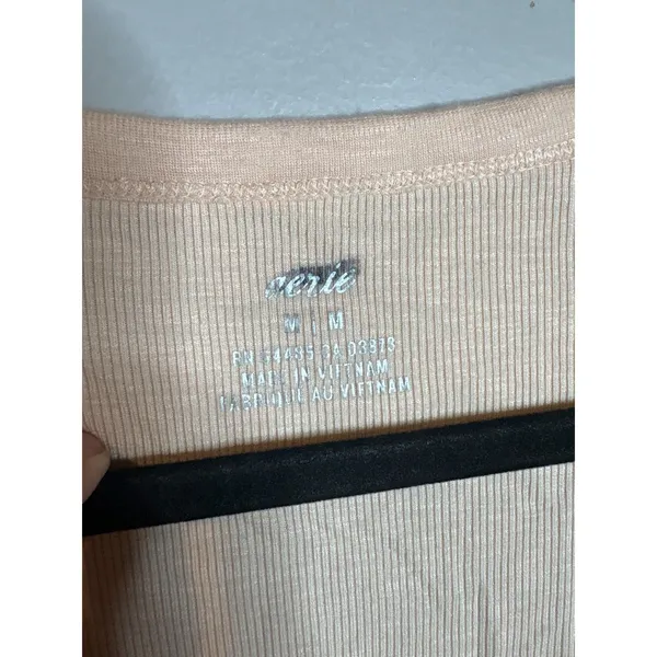 Aerie peach ribbed henley tank - Image 4
