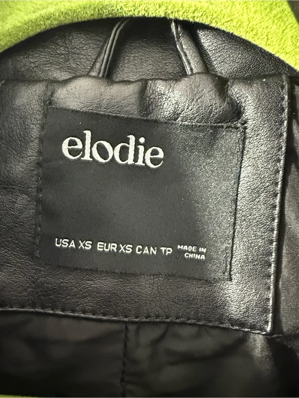 Elodie Women’s Black Faux Leather Moto Biker Jacket Women's Zip Front Size XS - Image 4
