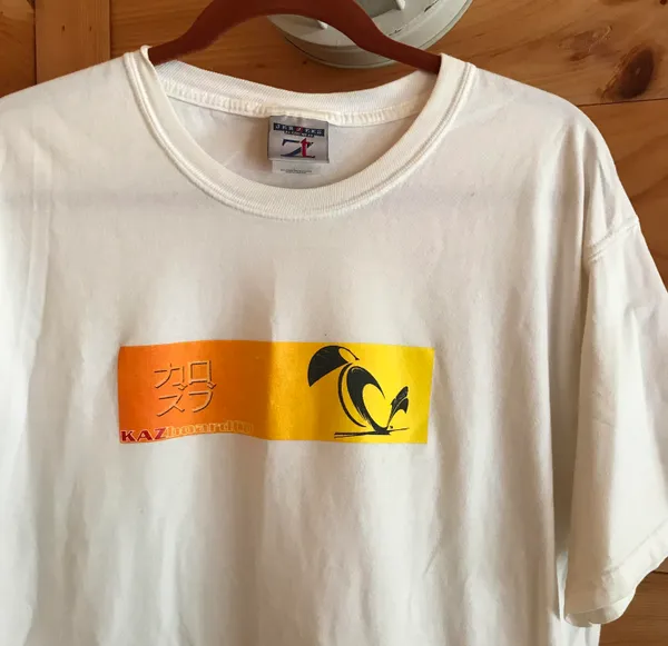 Jerzees VINTAGE WHITE/ORANGE KAZBOARDCO PROMOTIONAL GRAPHIC TEE - Image 3