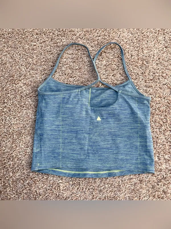 Vitality Cloud II Cropped Racerback Tank Blue - Image 2