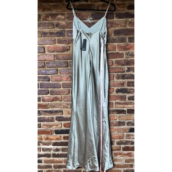 NWT Lulu's Cavana Sage Satin Sleeveless Maxi Dress Women's Size Large - Image 6