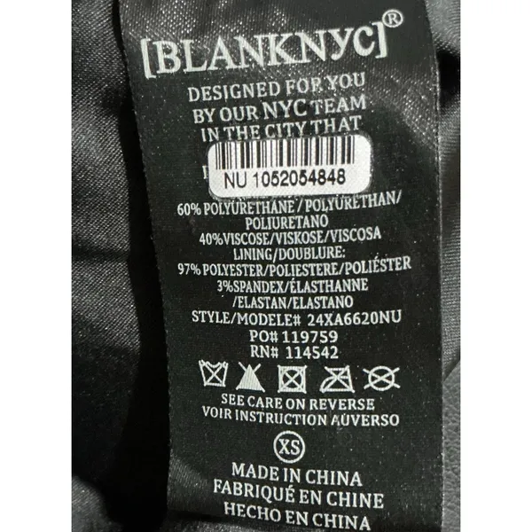 NEW BLANKNYC Fringe Thrills & Frills Faux Leather Full‎ Zip Moto Jacket Black XS - Image 6