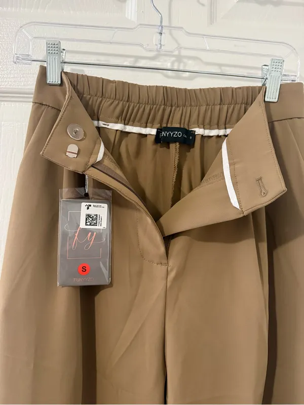 Brown flowy dress pants Tan - Image 4
