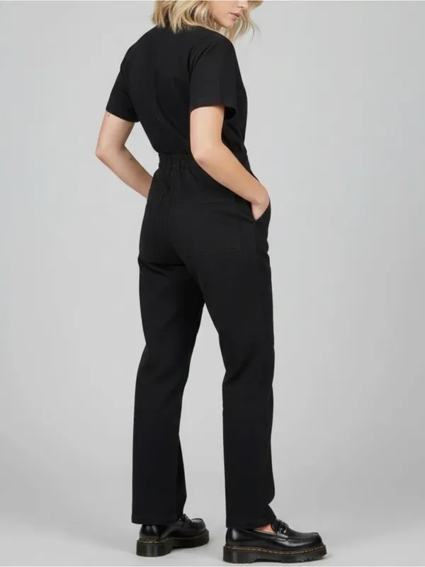 BIG BUD PRESS Short Sleeve Jumpsuit, Basic Black, XS Black - Image 3
