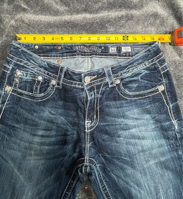 Miss Me Women Size 31 Bootcut Jeans Signature Stitch Medium Wash Flap Pocket Western Y2K - Image 10