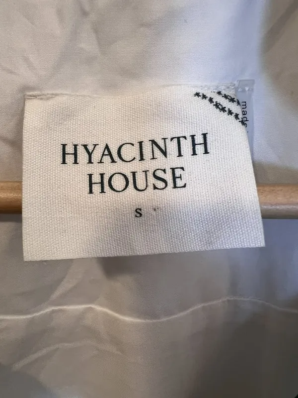 Tuckernuck Hyacinth House Arem Embroidered Caftan Small Front Zip White Green - Image 6