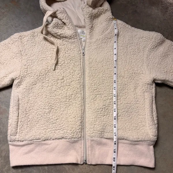 Aerie Offline Coat Womens Small CreamSherpa lined Teddy Bear Hoodie Jacket - Image 3