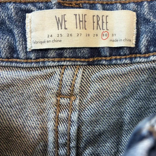 Free People We The Free Mini Skirt Women's 30 Blue Denim Raw Hem Front Zip - Image 2