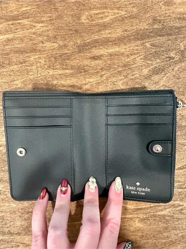 kate spade Black Floral Zip-Around Card Wallet - Image 3
