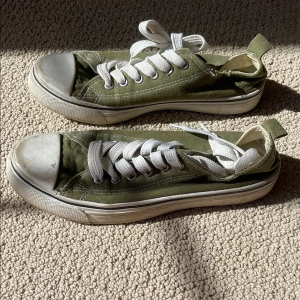 Rue 21 Olive Green Low-Top Canvas Sneakers - Image 7