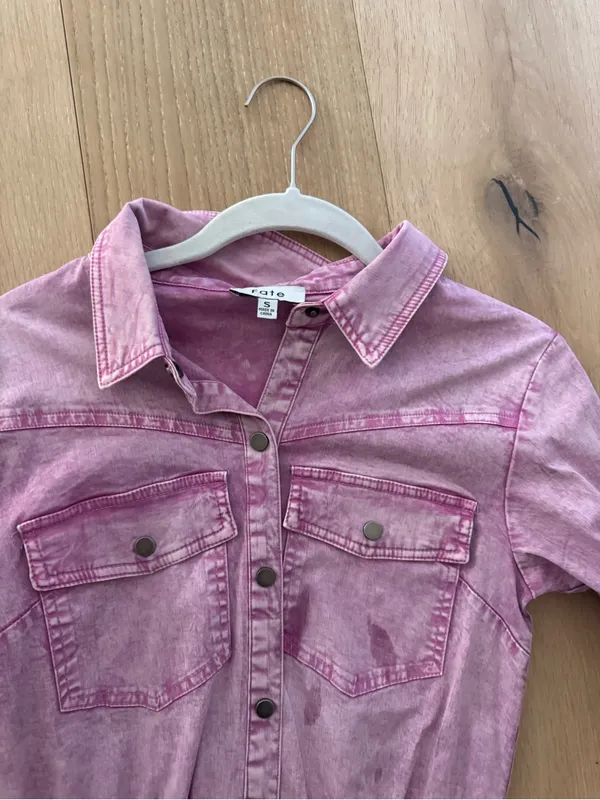 Fate Purple Washed Denim Dress - Image 2
