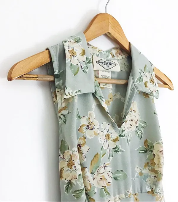 Vintage 90’s Sleeveless Botanical Maxi Dress | Size M - Image 10
