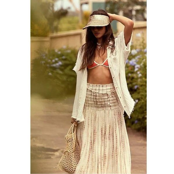 Free People Heatwaves Choker in Top Shell NWT Shells Leather Suede Bohemian - Image 14