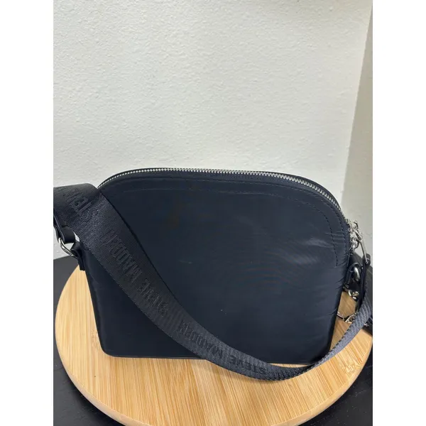 Steve Madden Crossbody Bag Small Dome Black Nylon with Coin Purse Strap - Image 12