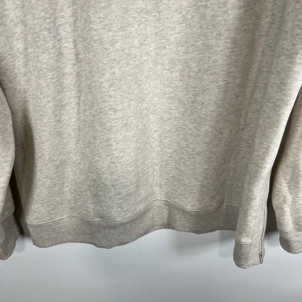Zella Oatmeal Heather Cotton Casual Athletic‎ Sweater Zip Sides Women’s Size L - Image 10