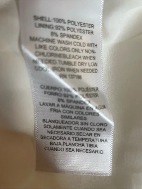 Danielle Bernstein White Square Neck Long Sleeve Mini Dress Size Large - Image 7