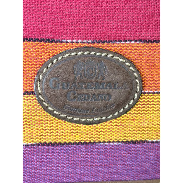 Cedano Guatemala Woven Stripe Leather Crossbody Bag‎ Boho Artisan Color - Image 3