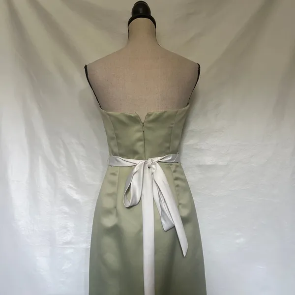 Alfred Sung Duchess Strapless Dress Sz 4 HOCO Y2K Wedding Guest Satin Prom - Image 9