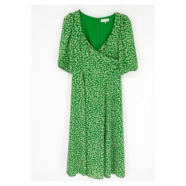 WAYF Green‎ Floral Midi Dress Women's Size M Garden Party - Image 2