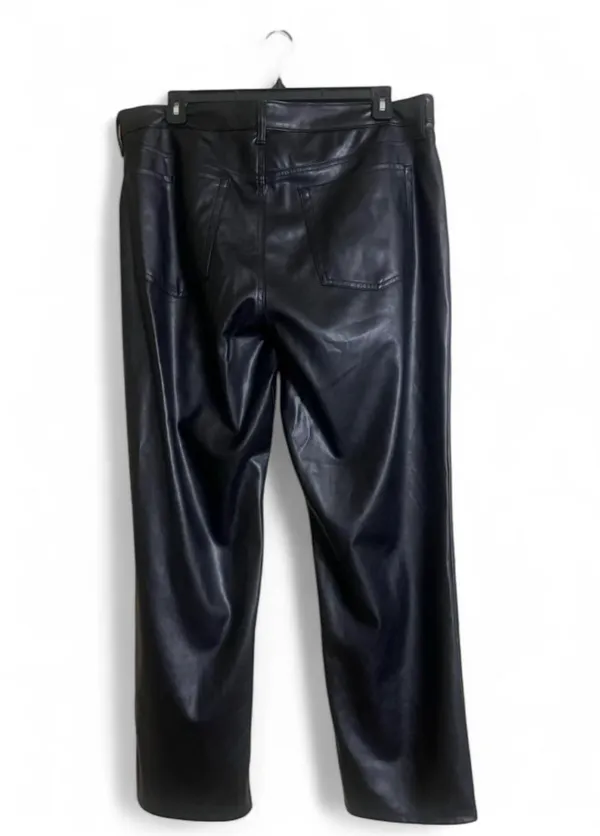 Old Navy Pants Sz 18 Black Faux Leather Straight-Leg High Waist Special Events - Image 5