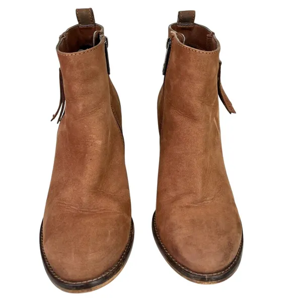 Blondo Waterproof Leather Booties Brown 8.5M Double Zipper - Image 4