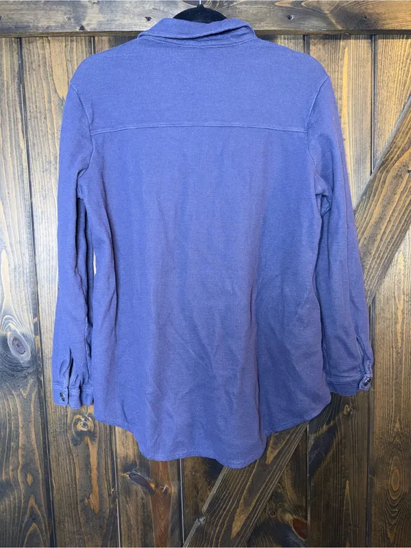 Neon‎ Buddha Button Down Long Sleeve Lagenlook Top Relaxed Artsy Boho Sz M - Image 2