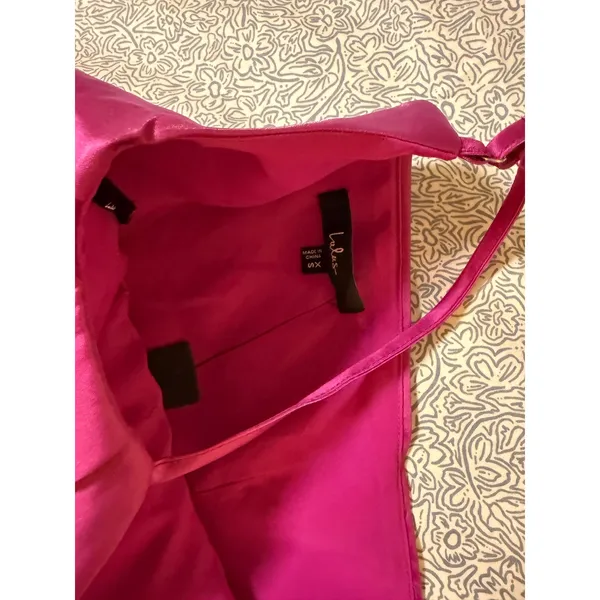 NWT Lulus Size XS Small Letha Magenta Taffeta One-Shoulder Maxi Dress Pink - Image 5