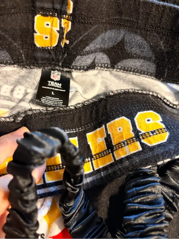 Pittsburgh Steelers Logo Lounge Pants - Black with Yellow Accents - Image 4
