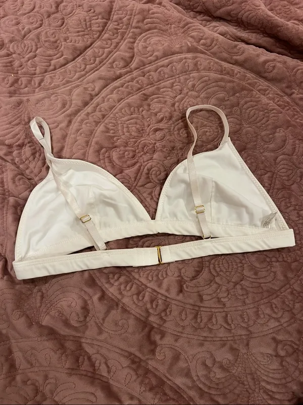 White Triangle Bralette - Women Intimates & Sleepwear XL - Image 2