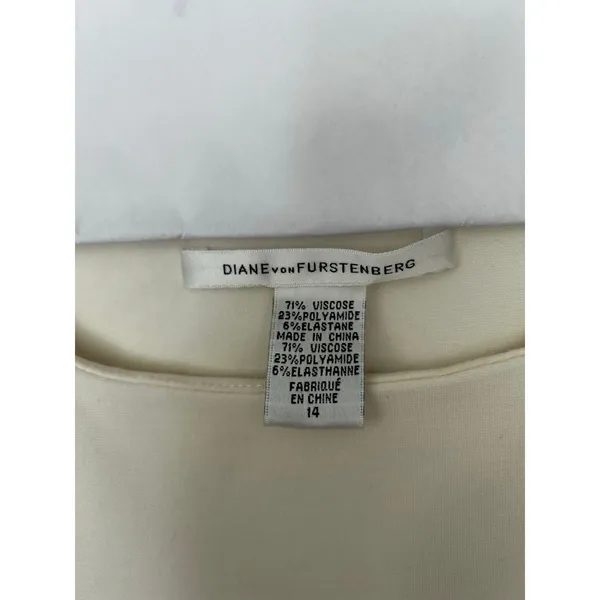 EUC Diane Von Furstenberg White Sheath Dress 14 - Image 2
