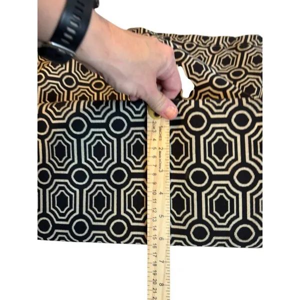 Geometric Patterned Tote Bag With Adjustable Straps & Zipper Closure Black - Image 8