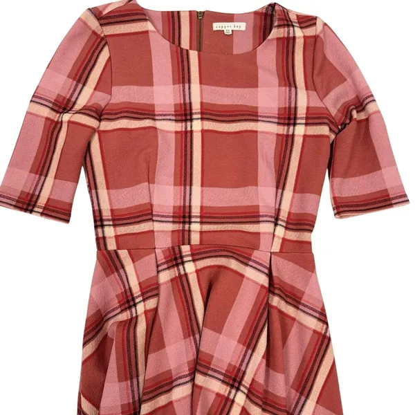 Copper Key‎ Plaid Fit-and-Flare Dress XS - Image 2
