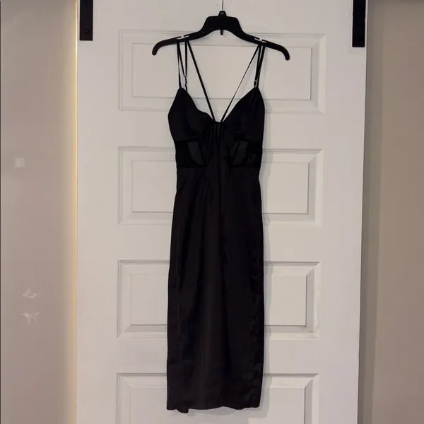 By Anthropologie Black Mesh Slip Dress, NWT - Image 4