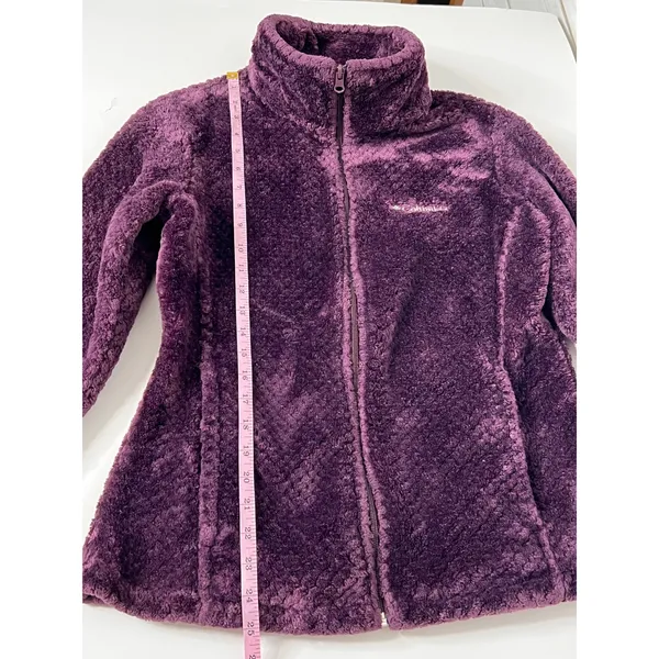 Columbia Sportswear Purple Fleece Jacket Medium Full Zip Sherpa Plush - Image 7
