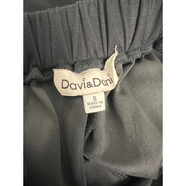 Davis & Dani Black 2 Pc Matching Set Size Small Flowy Pants & Top - Image 13
