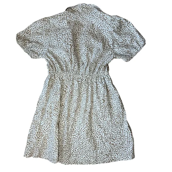 J.Crew Womens Brown Animal Print Short Sleeve Collared Mini Dress Size 4P - Image 3