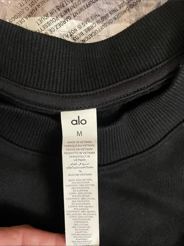 Alo Yoga NWT Accolade Crew Neck Pullover Black Size M Oversized - Image 9