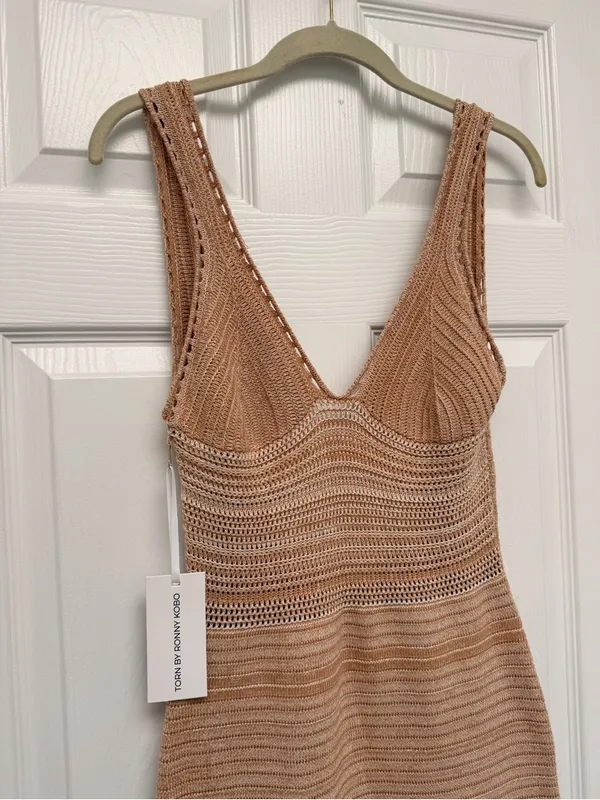 Torn by Ronny Kobo Knit Maxi Dress Vacation Beach Resortwear Medium NWT‎ - Image 6