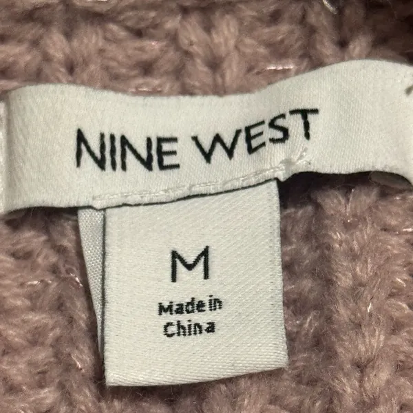 Nine West Women’s Medium Dusty Rose Cable Knit Long Open Front Cardigan - Image 4