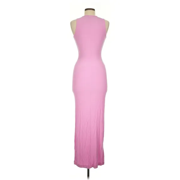 SKIMS Pink Sleeveless Bodycon Maxi Dress Stretchy Fitted Size M - Image 2