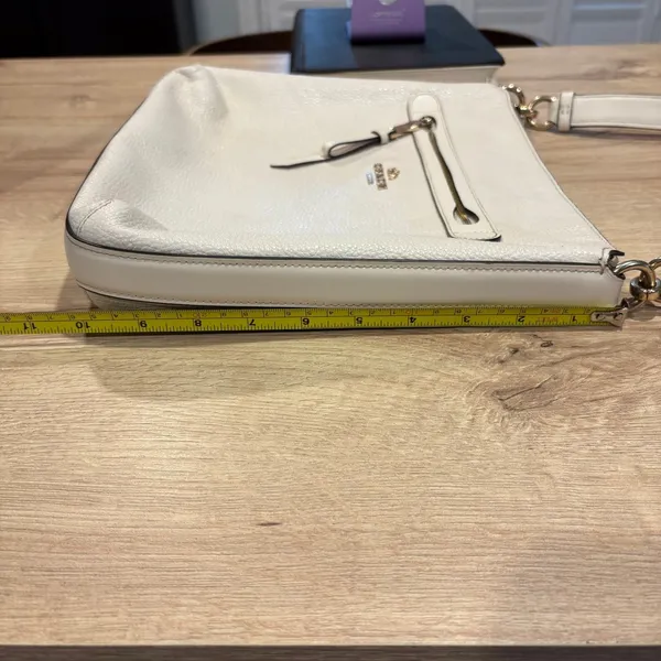 Coach Pebbled‎ Leather Crossbody Bag Chalk White Gold Hardware F29210 - Image 8