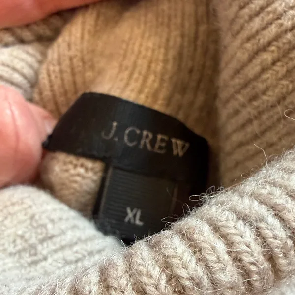 J. Crew Classic Beige Merino Wool Blend Turtleneck Sweater Size XL C22-015 - Image 3