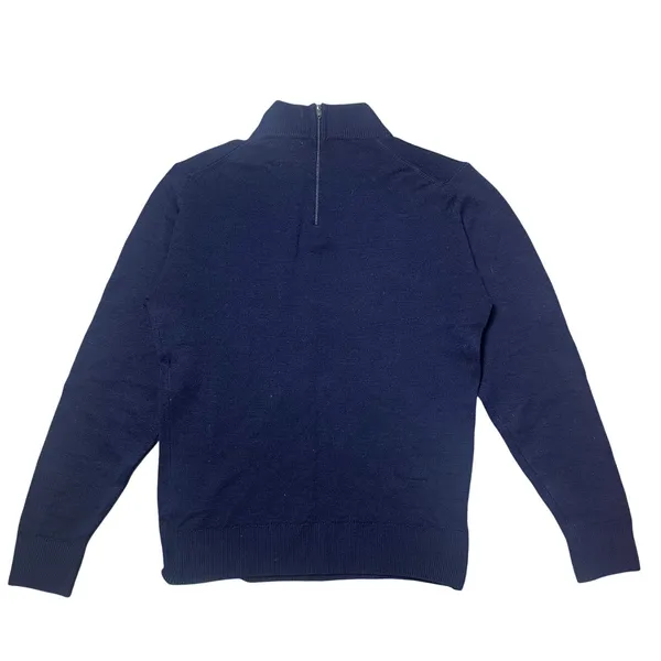 Vintage Pendleton Navy Blue Mock Neck Virgin Wool Top - Image 5