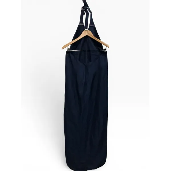 NWT‎ Onia Air Linen Halter Open Back Maxi Dress Deep Navy Medium - Image 4