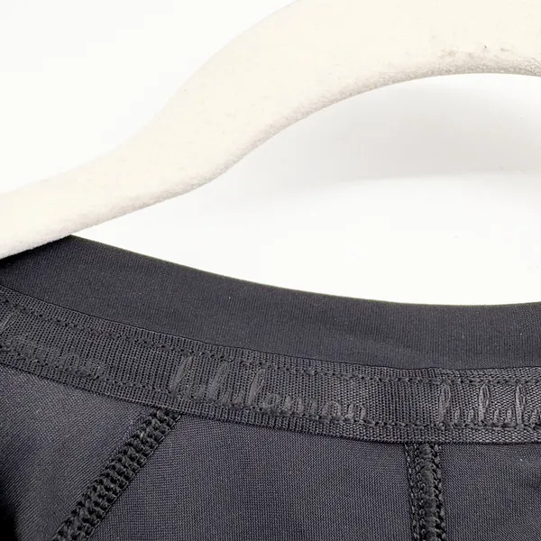 Lululemon Womens Stripe in Stride Long Sleeve Mesh Trim Athletic Top Black 6 - Image 5