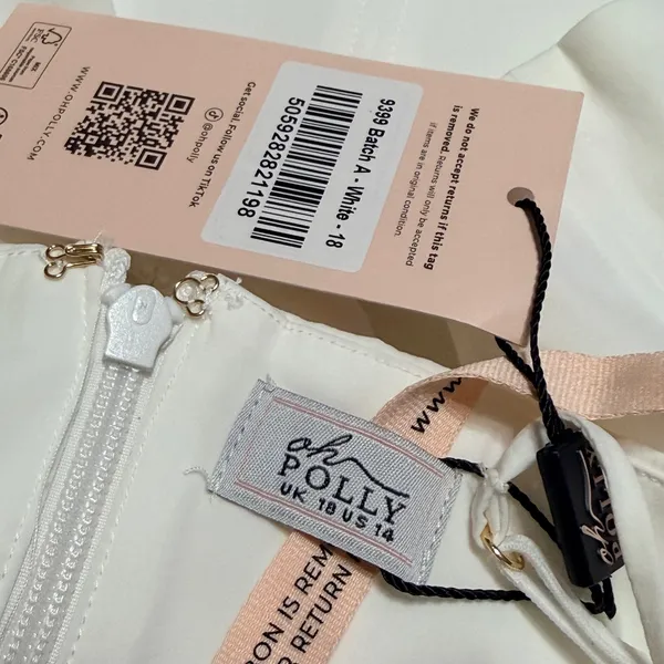 Oh Polly White Corset Crop Top Bustier Adjustable Straps Size US 14 NWT - Image 3