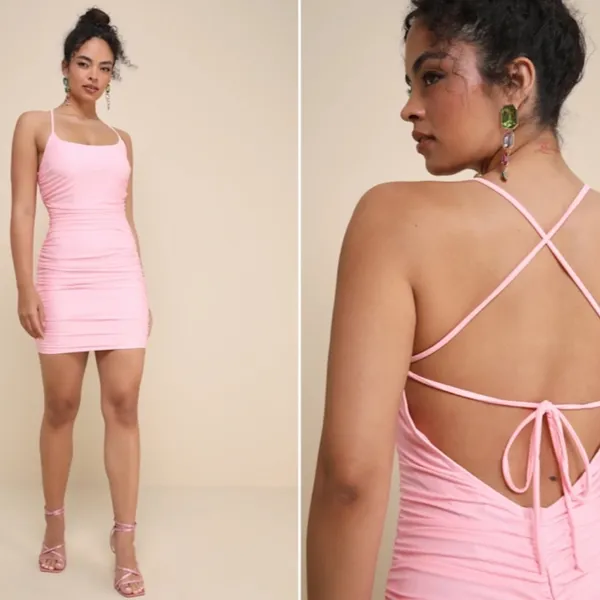 LULUS Date Night Sexy Wedding Cocktail Party Hoco Chic Mini Dress - Image 5
