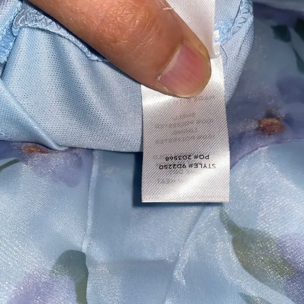 NWT Lulu's Chic Preciousness Blue Floral Organza Bustier Maxi Dress Size Medium - Image 8