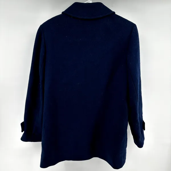 Vintage Pendleton Wool Peacoat 70s Button Down Hand Pockets Navy Blue Medium - Image 8