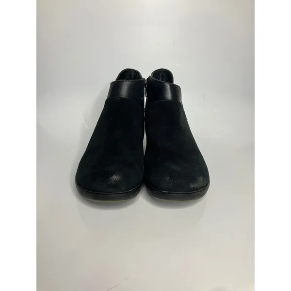 Fly London Ankle Boots Womens 40 Black Good Suede Leather Block‎ Heel Booties - Image 2